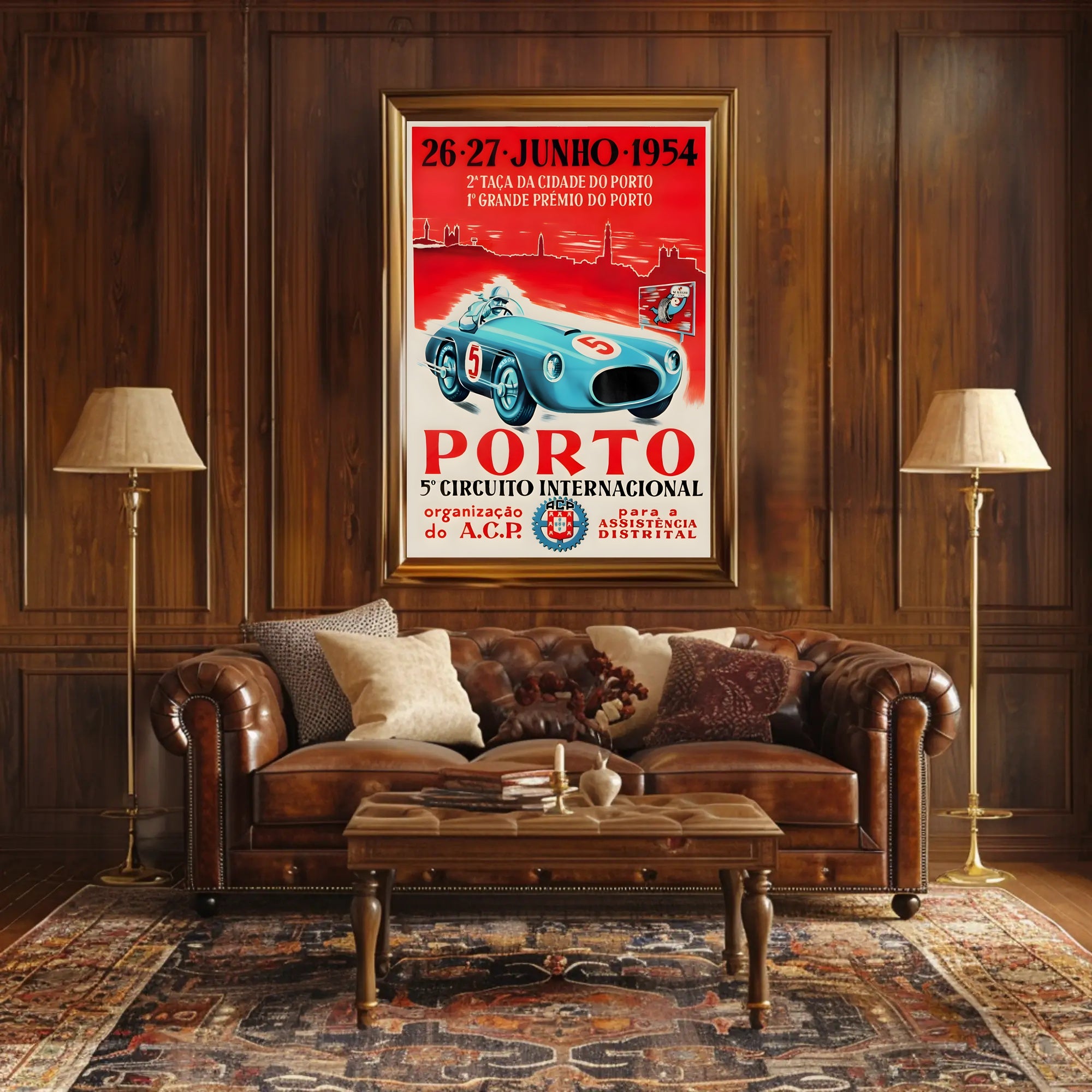 5th International Circuit Porto 1954 Vintage Art Print PosterGoat