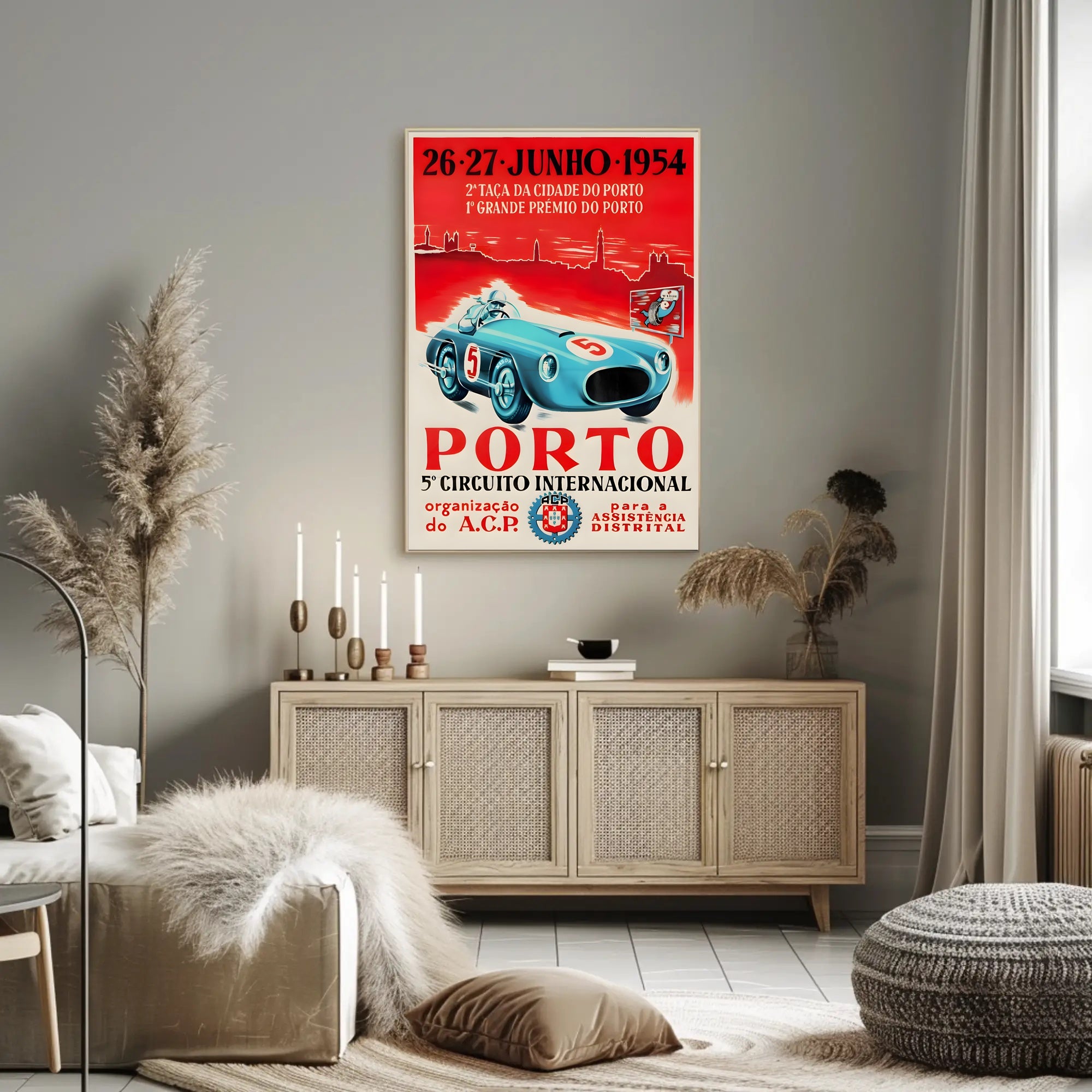 5th International Circuit Porto 1954 Vintage Art Print PosterGoat
