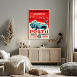 5th International Circuit Porto 1954 Vintage Art Print PosterGoat