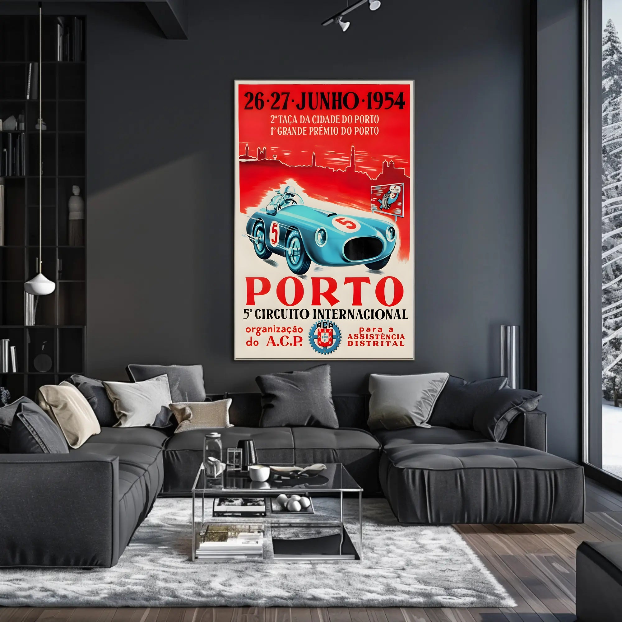 5th International Circuit Porto 1954 Vintage Art Print PosterGoat