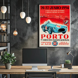 5th International Circuit Porto 1954 Vintage Art Print PosterGoat