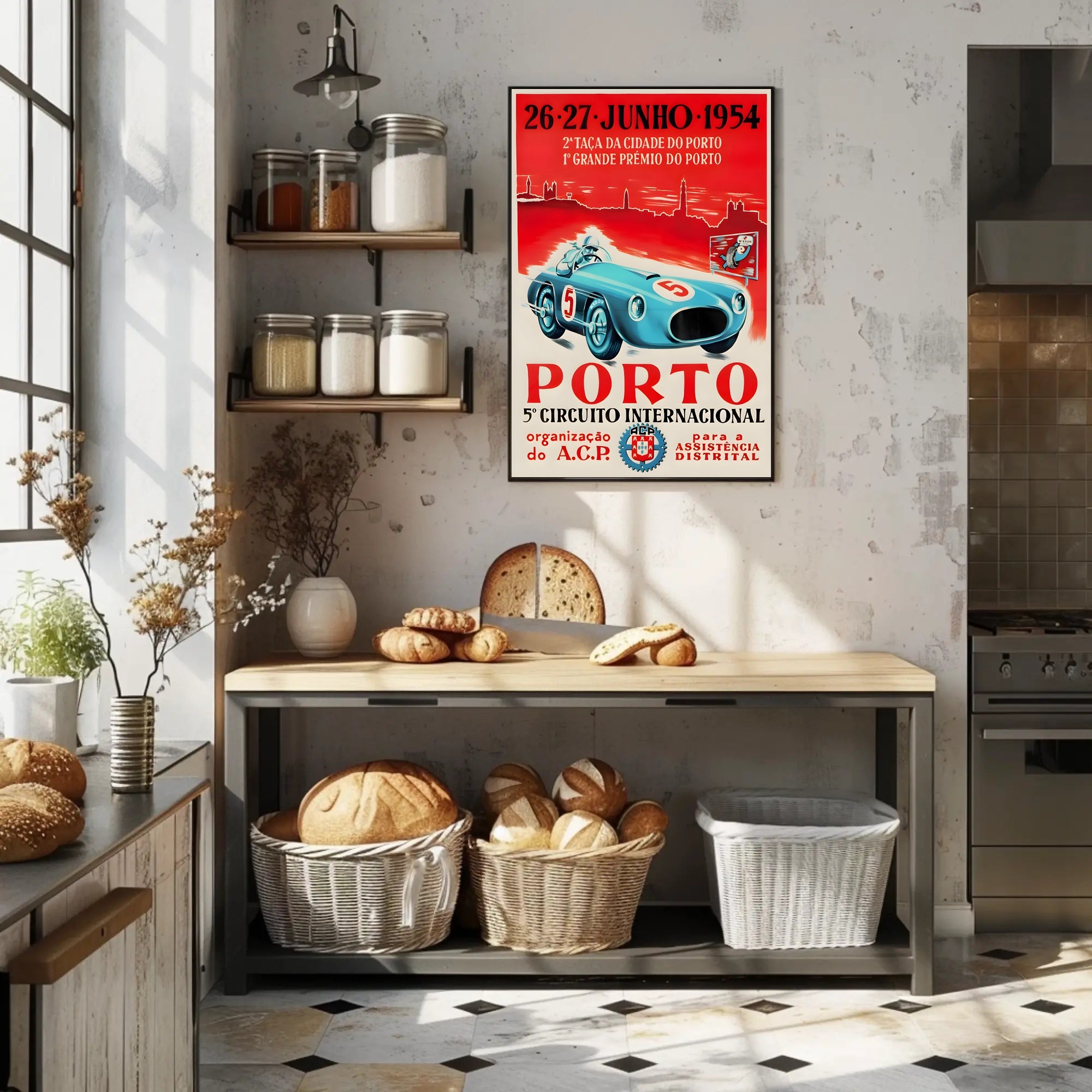 5th International Circuit Porto 1954 Vintage Art Print PosterGoat
