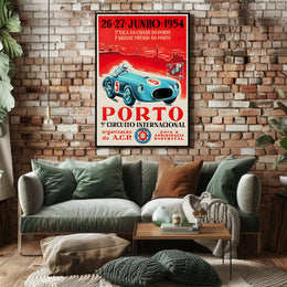 5th International Circuit Porto 1954 Vintage Art Print PosterGoat