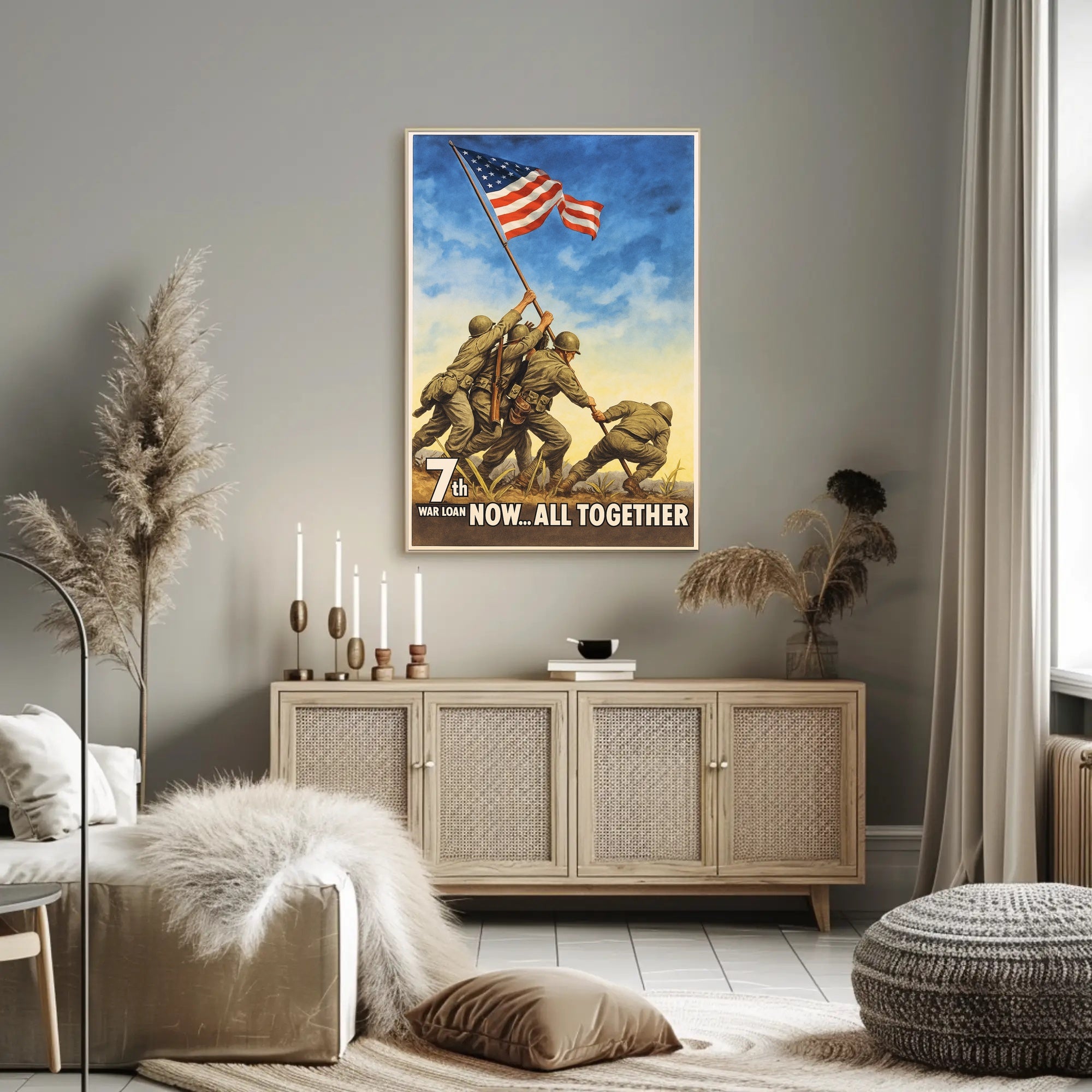 7th War Loan Now All Together Vintage Poster Print PosterGoat