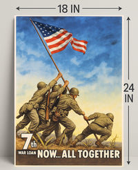 7th War Loan Now All Together Vintage Poster Print PosterGoat