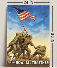 7th War Loan Now All Together Vintage Poster Print PosterGoat