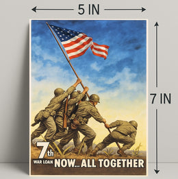 7th War Loan Now All Together Vintage Poster Print PosterGoat