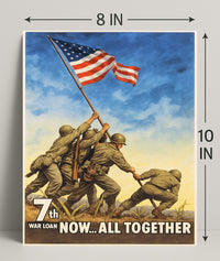 7th War Loan Now All Together Vintage Poster Print PosterGoat