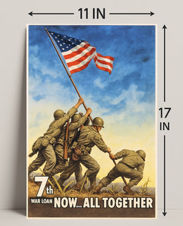 7th War Loan Now All Together Vintage Poster Print PosterGoat