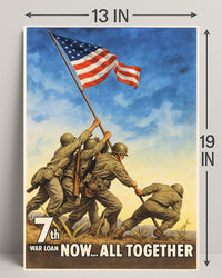 7th War Loan Now All Together Vintage Poster Print PosterGoat