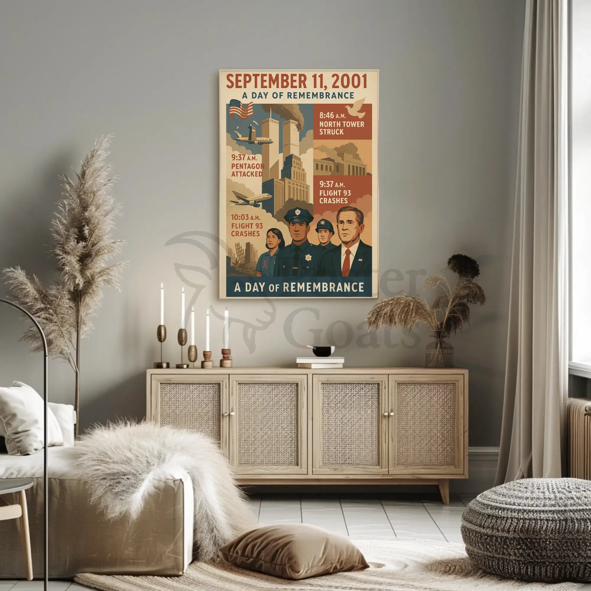 9/11 Remembrance Vintage Poster with Historical Significance PosterGoat