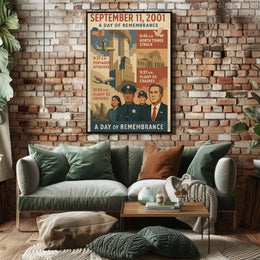 9/11 Remembrance Vintage Poster with Historical Significance PosterGoat