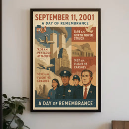 9/11 Remembrance Vintage Poster with Historical Significance PosterGoat