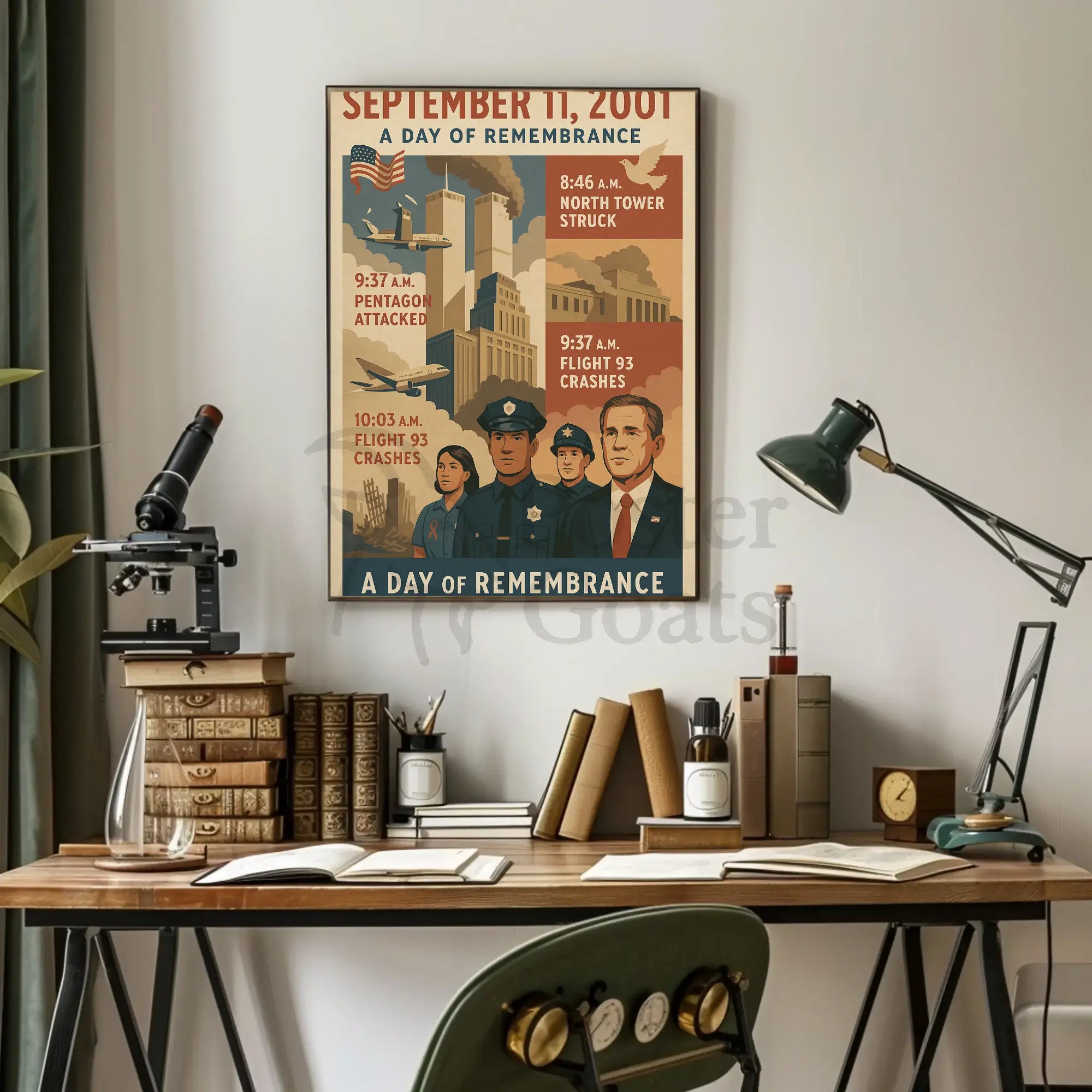 9/11 Remembrance Vintage Poster with Historical Significance PosterGoat
