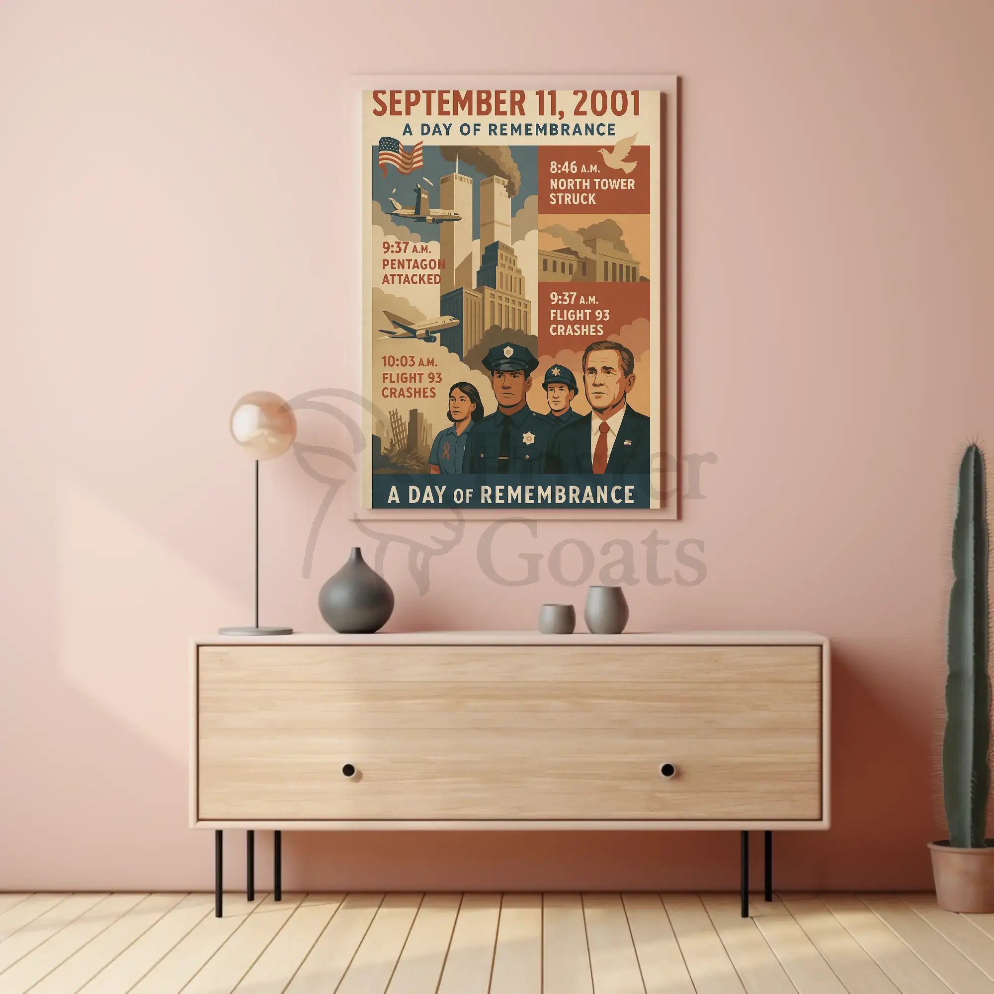 9/11 Remembrance Vintage Poster with Historical Significance PosterGoat