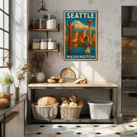 Seattle's Iconic Skyline Vintage Travel Poster