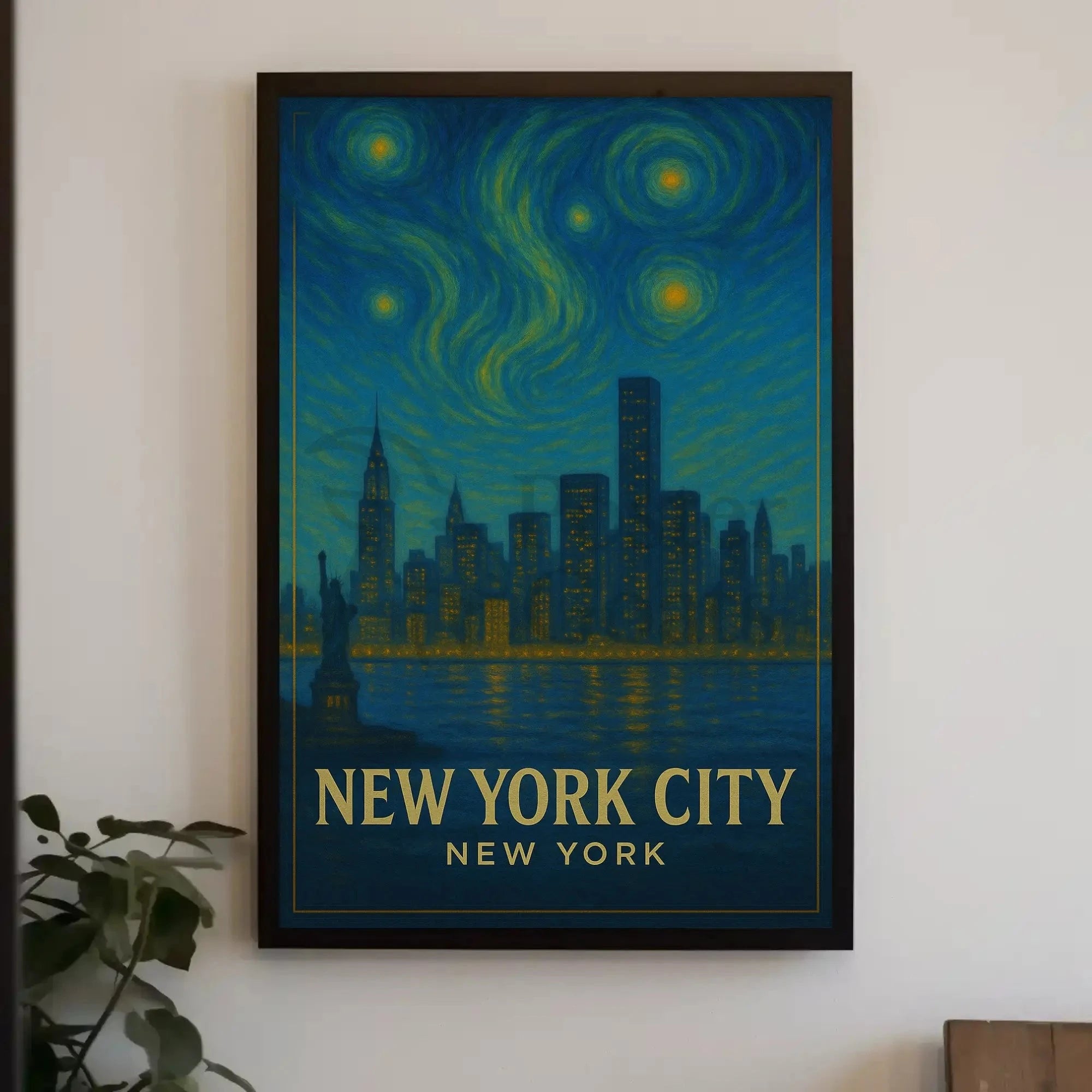 New York City Skyline Travel Poster Abstract Wall Art