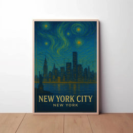 New York City Skyline Travel Poster Abstract Wall Art