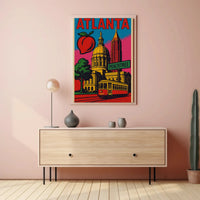 Atlanta Peachtree Vintage Style Travel Poster