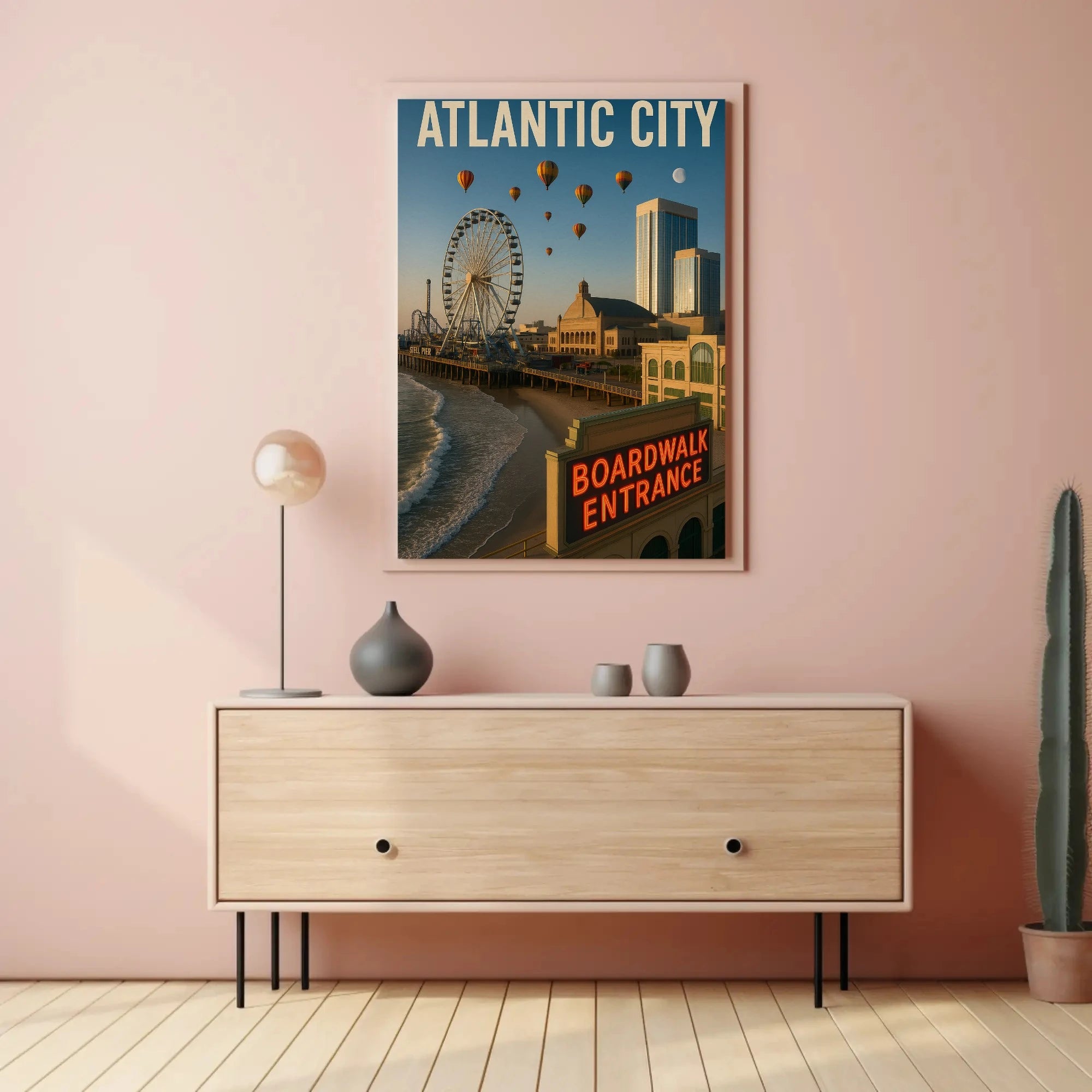 Atlantic City Boardwalk Nostalgia Travel Poster