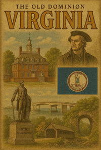 Virginia Old Dominion Vintage Historic Heritage Poster