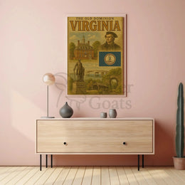 Virginia Old Dominion Vintage Historic Heritage Poster