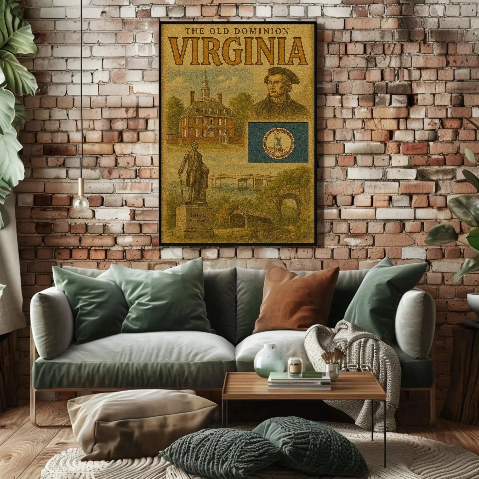 Virginia Old Dominion Vintage Historic Heritage Poster