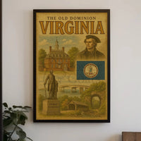 Virginia Old Dominion Vintage Historic Heritage Poster