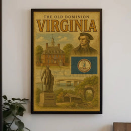 Virginia Old Dominion Vintage Historic Heritage Poster
