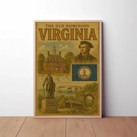Virginia Old Dominion Vintage Historic Heritage Poster