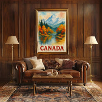 Canada Scenic Landscape Watercolor Travel Poster