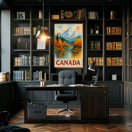 Canada Scenic Landscape Watercolor Travel Poster