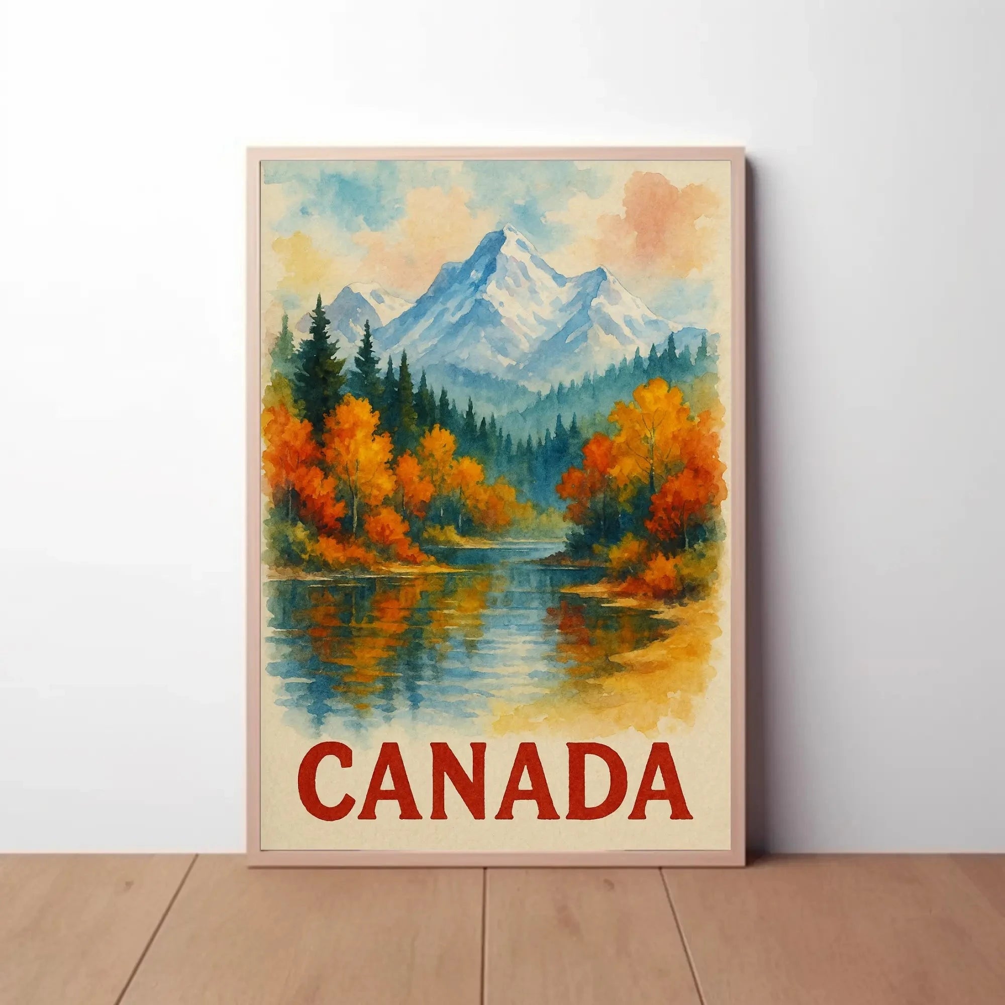 Canada Scenic Landscape Watercolor Travel Poster