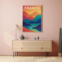 Colorful French Landscape Travel Poster