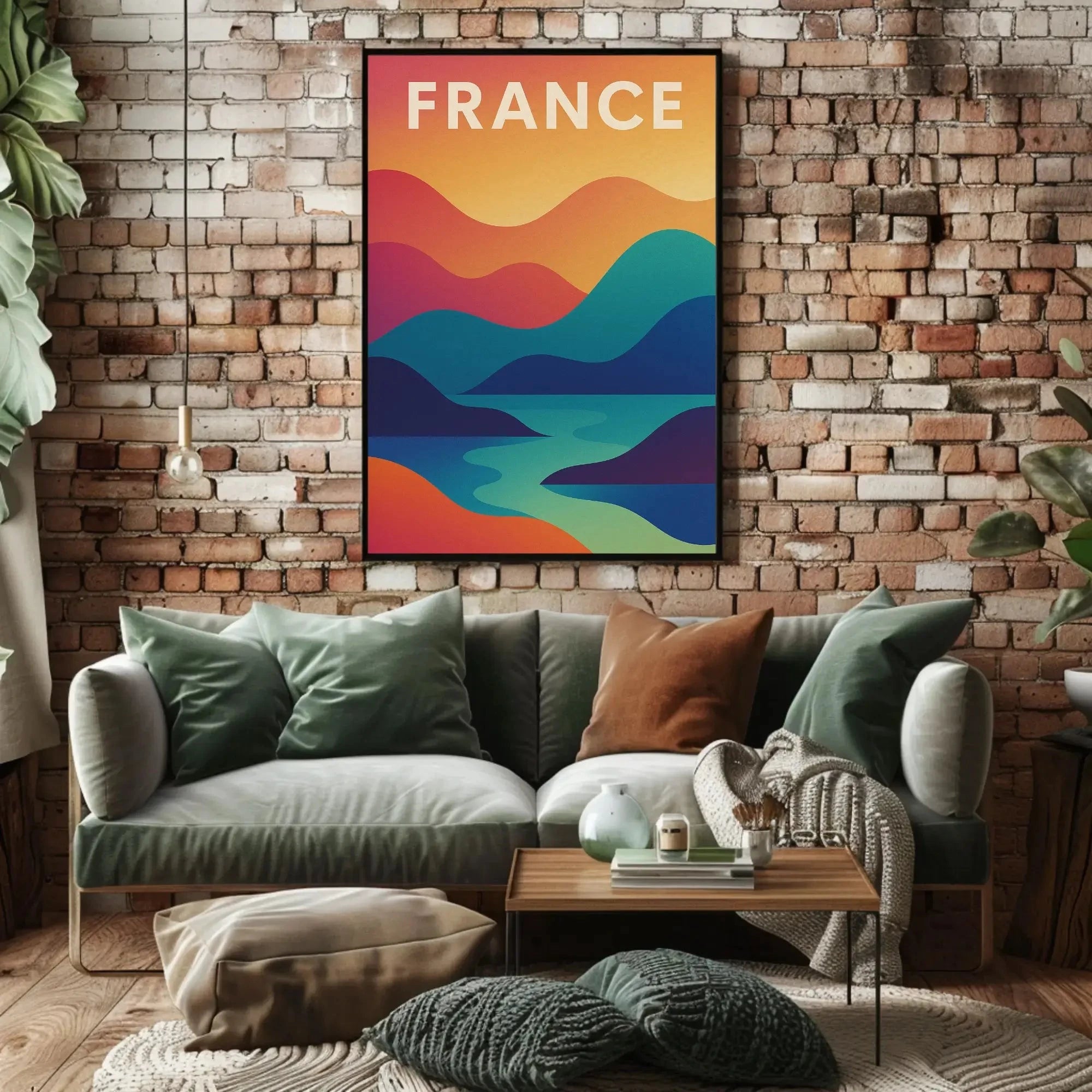 Colorful French Landscape Travel Poster