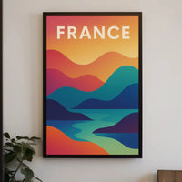 Colorful French Landscape Travel Poster