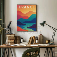 Colorful French Landscape Travel Poster