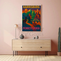 Harrisburg Pennsylvania Retro Abstract Poster