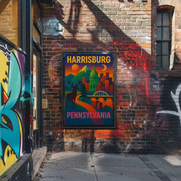 Harrisburg Pennsylvania Retro Abstract Poster