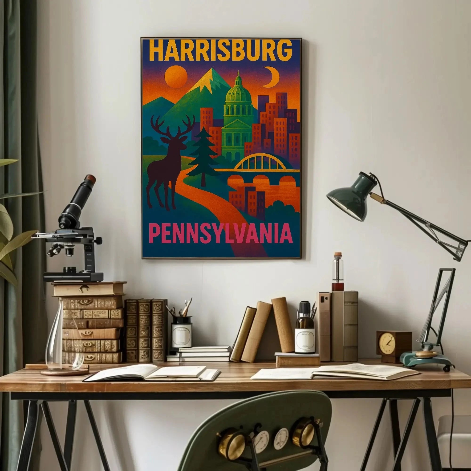 Harrisburg Pennsylvania Retro Abstract Poster
