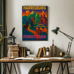 Harrisburg Pennsylvania Retro Abstract Poster