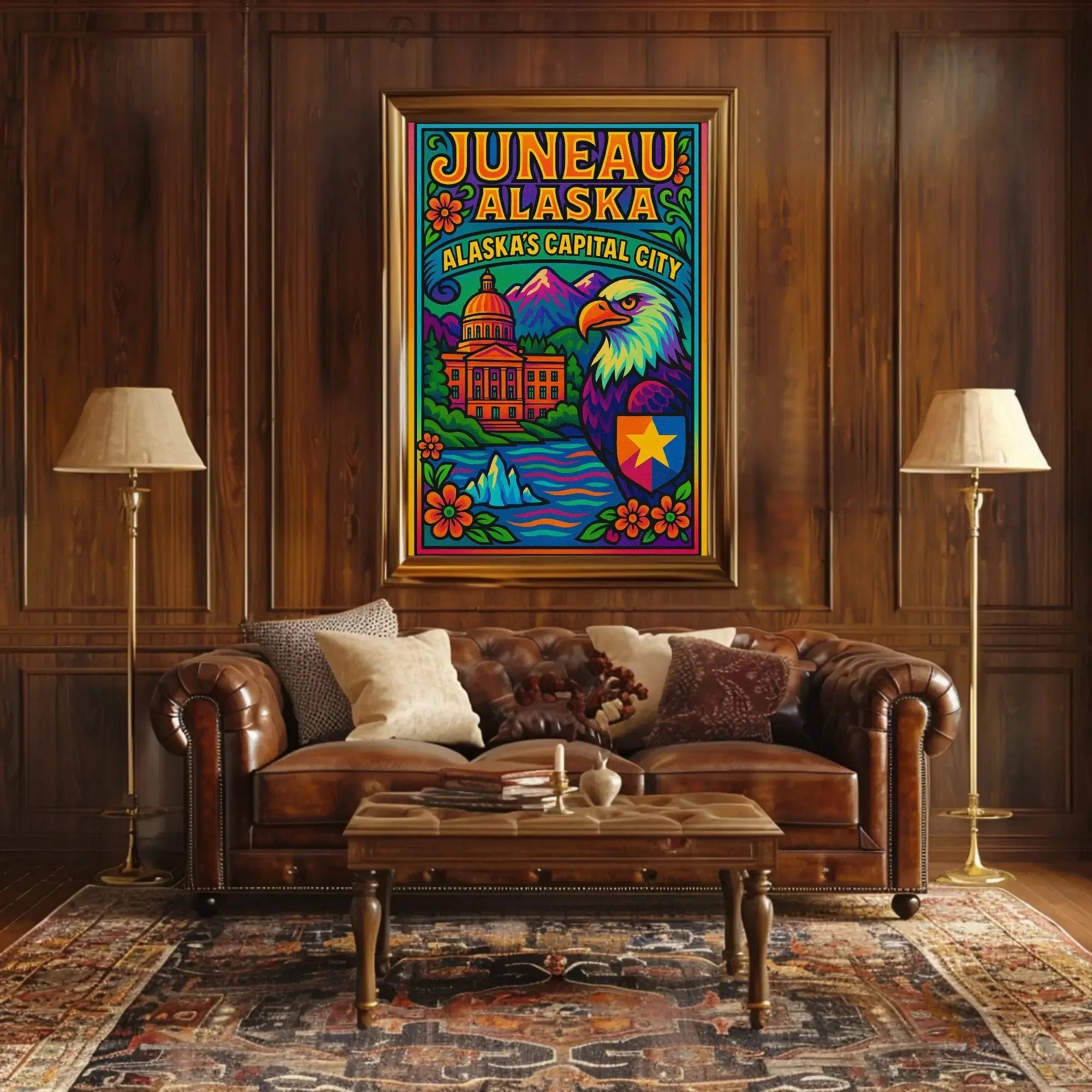 Juneau Alaska Bold Pop Art Travel Poster