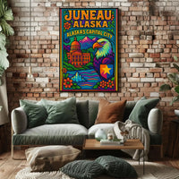 Juneau Alaska Bold Pop Art Travel Poster