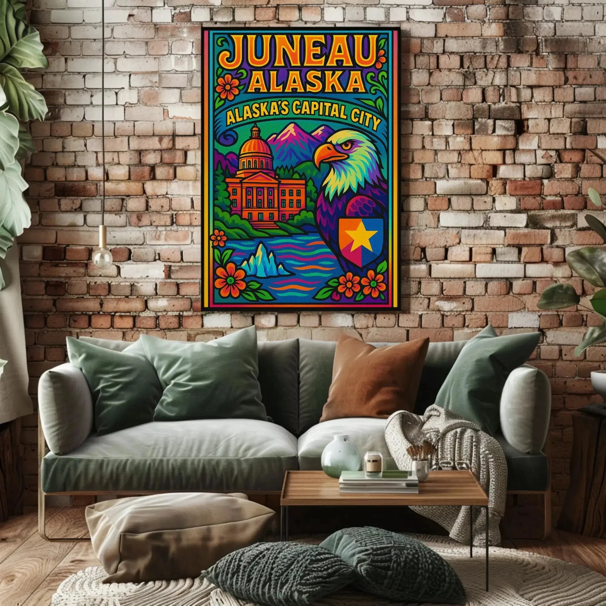 Juneau Alaska Bold Pop Art Travel Poster