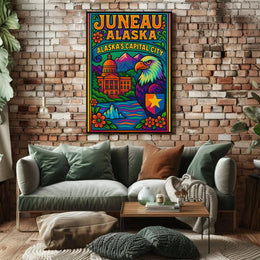 Juneau Alaska Bold Pop Art Travel Poster