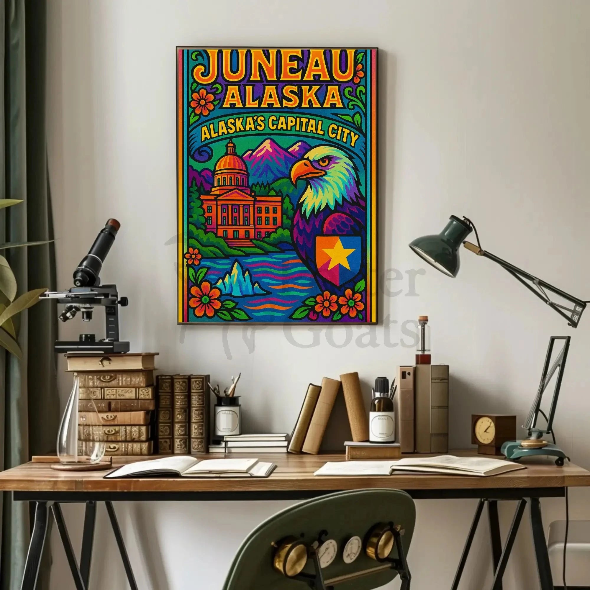 Juneau Alaska Bold Pop Art Travel Poster