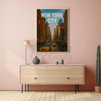 New York City Poster Abstract Urban Travel Wall Art