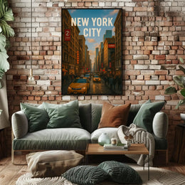 New York City Poster Abstract Urban Travel Wall Art