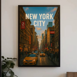 New York City Poster Abstract Urban Travel Wall Art