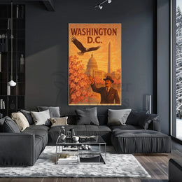 Washington D.C. Patriotic Vintage Travel Poster